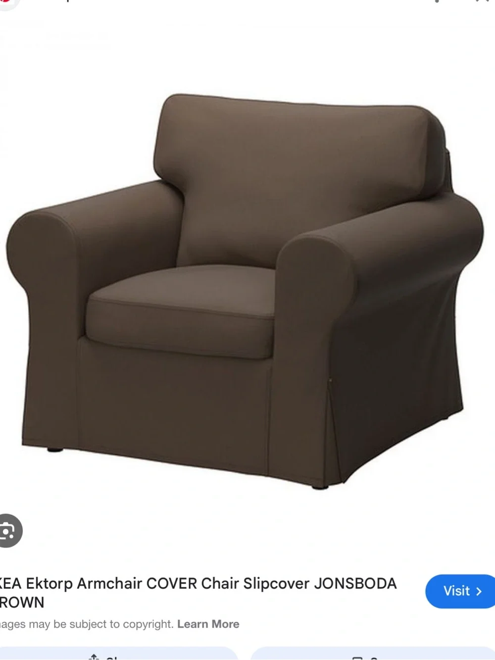 IKEA Ektorp Armchair Slipcover in Jonsboda Brown